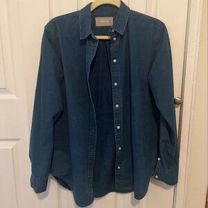 EVERLANE Denim Blue Collared Button Up Shirt